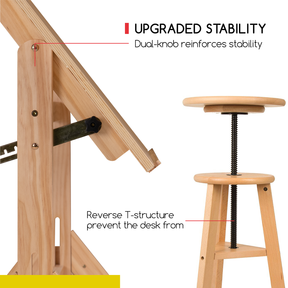 MEEDEN Wooden Drafting Table & Stool Set-XSZ-2