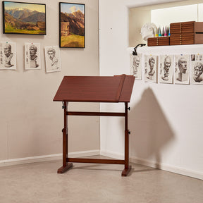 MEEDEN Vintage Drafting Table, Dark Walnut-XSZ-4