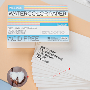 MEEDEN 15x10" Rough Watercolor Paper Pad 20 Sheets