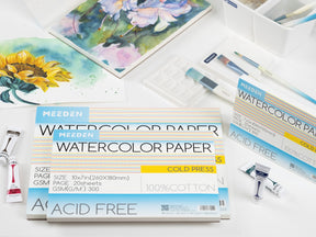 MEEDEN 10x7" Cold Press Watercolor Paper Pad 20 Sheets