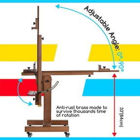 MEEDEN Extra Large Adjustable Artist Easel Stand, Walnut-DHJ-11