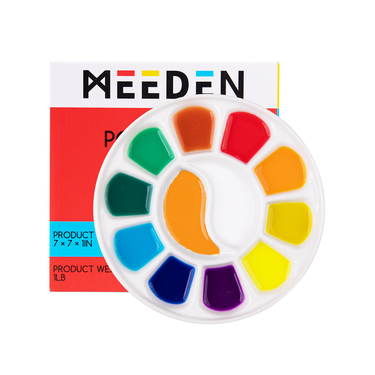 MEEDEN 12-Well Round Porcelain Palette