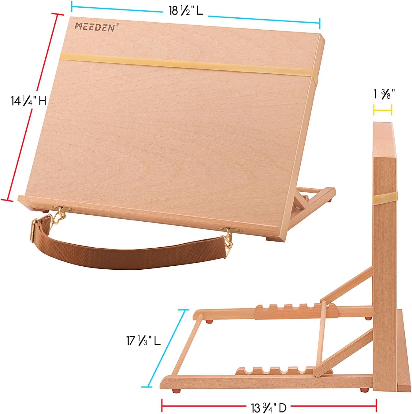 MEEDEN Portable & Adjustable Wood Sketching Board-HJ-A3