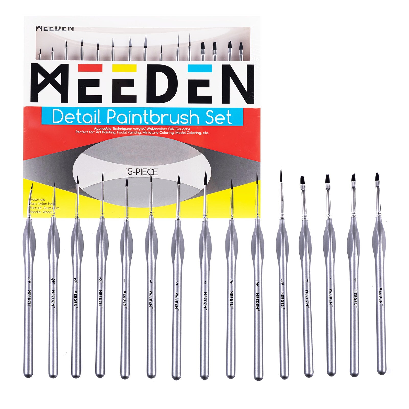 MEEDEN 15 Pcs Micro Detail Paint Brush Set