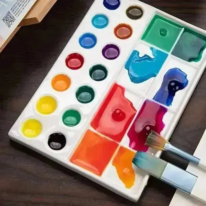 22-Well Ceramic Artist Paint Palette - MEEDEN ARTPalette