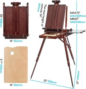 MEEDEN Solid Beech Wood French Easel-Dark Walnut-HX-3