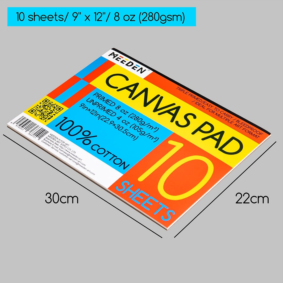 MEEDEN Canvas Pad, 9x12 Inch