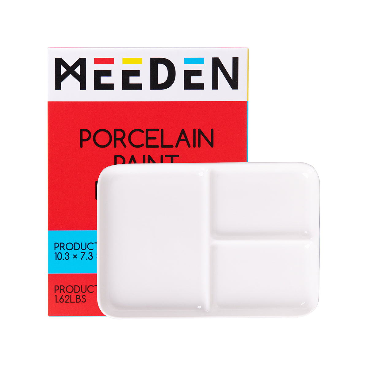 MEEDEN 3-Well Ceramic Palette, 10'' × 7''