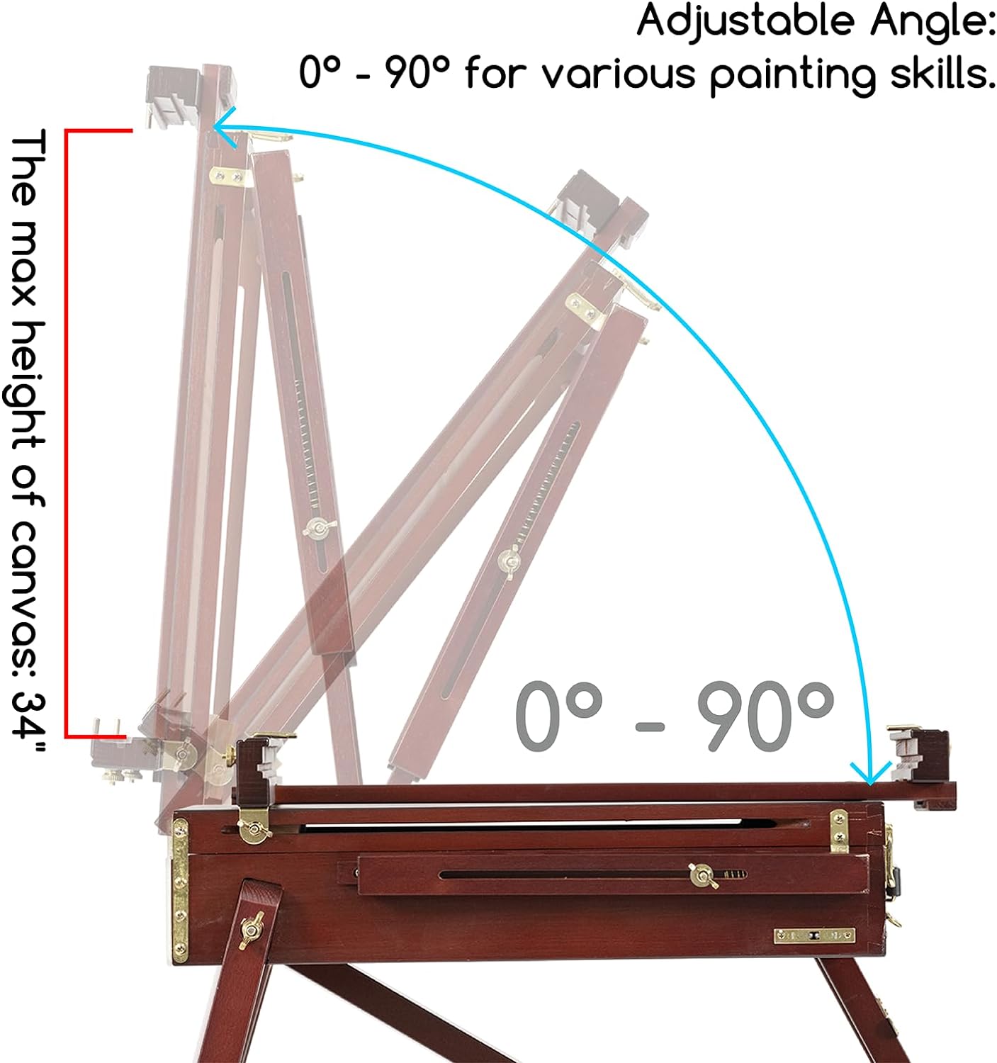 MEEDEN Solid Beech Wood French Easel-Dark Walnut-HX-3