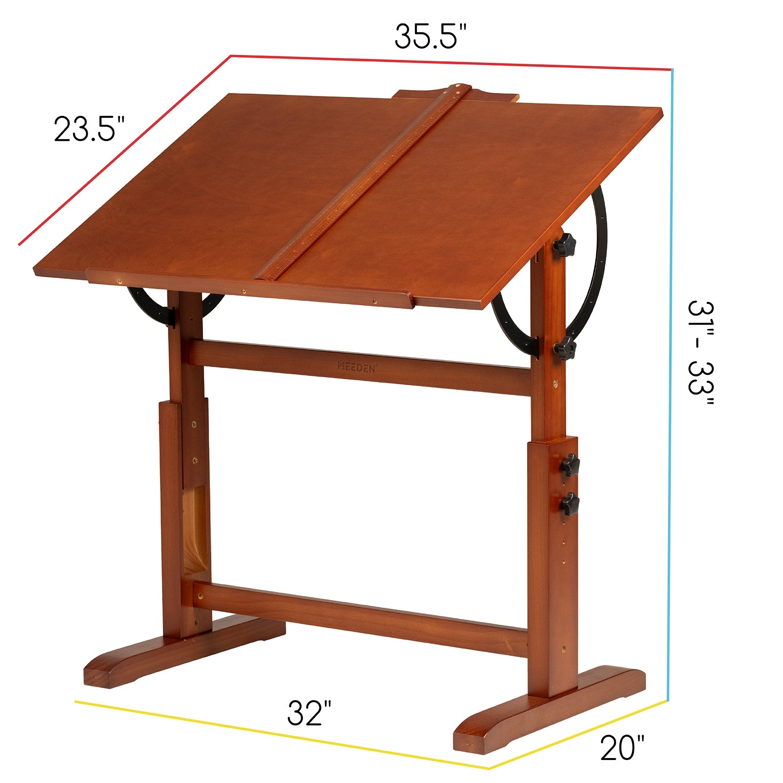 MEEDEN Wooden Vintage Drafting Table & Stool Set-XSZ-4