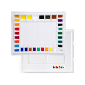 MEEDEN 33-Well Porcelain Painting Palette with Plastic Cover