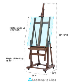 MEEDEN Extra Large Heavy Duty Artist Easel Stand-Walnut- W11