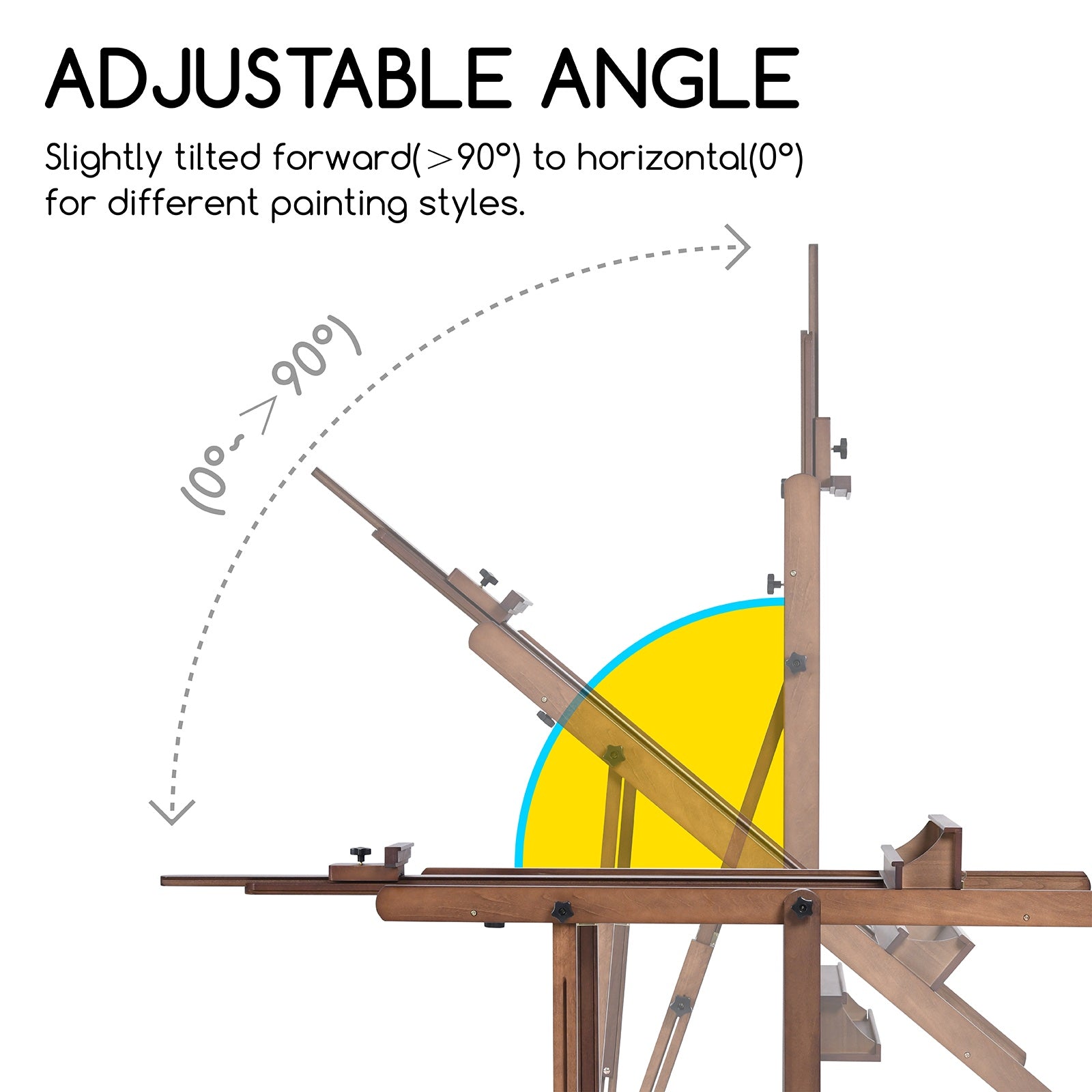 MEEDEN Extra Large Heavy Duty Artist Easel Stand-Walnut- W11