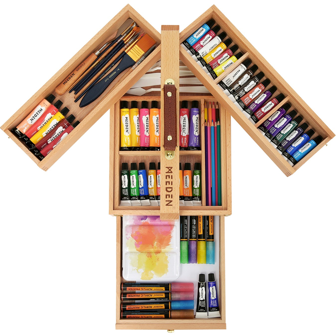 Wooden Art Supply Storage Box