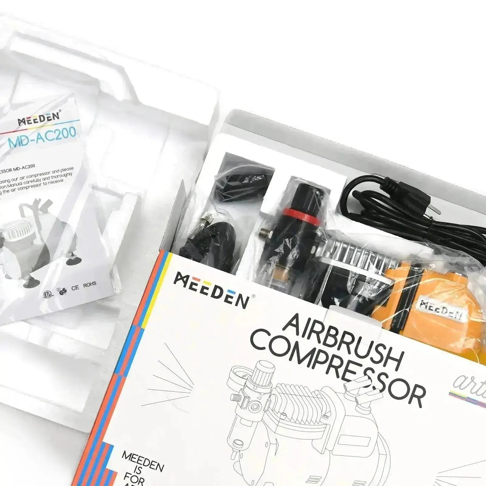 Airbrush Compressor 1/5hp Model 7002, Professional Single Piston - MEEDEN ARTAirbrush Tool