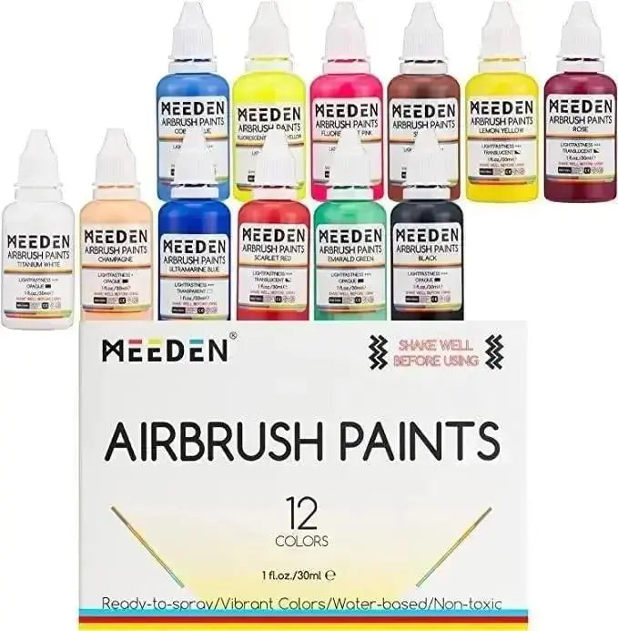 Airbrush Paint Colors Set (30 ml/3 oz) - MEEDEN ARTAirbrush Tool