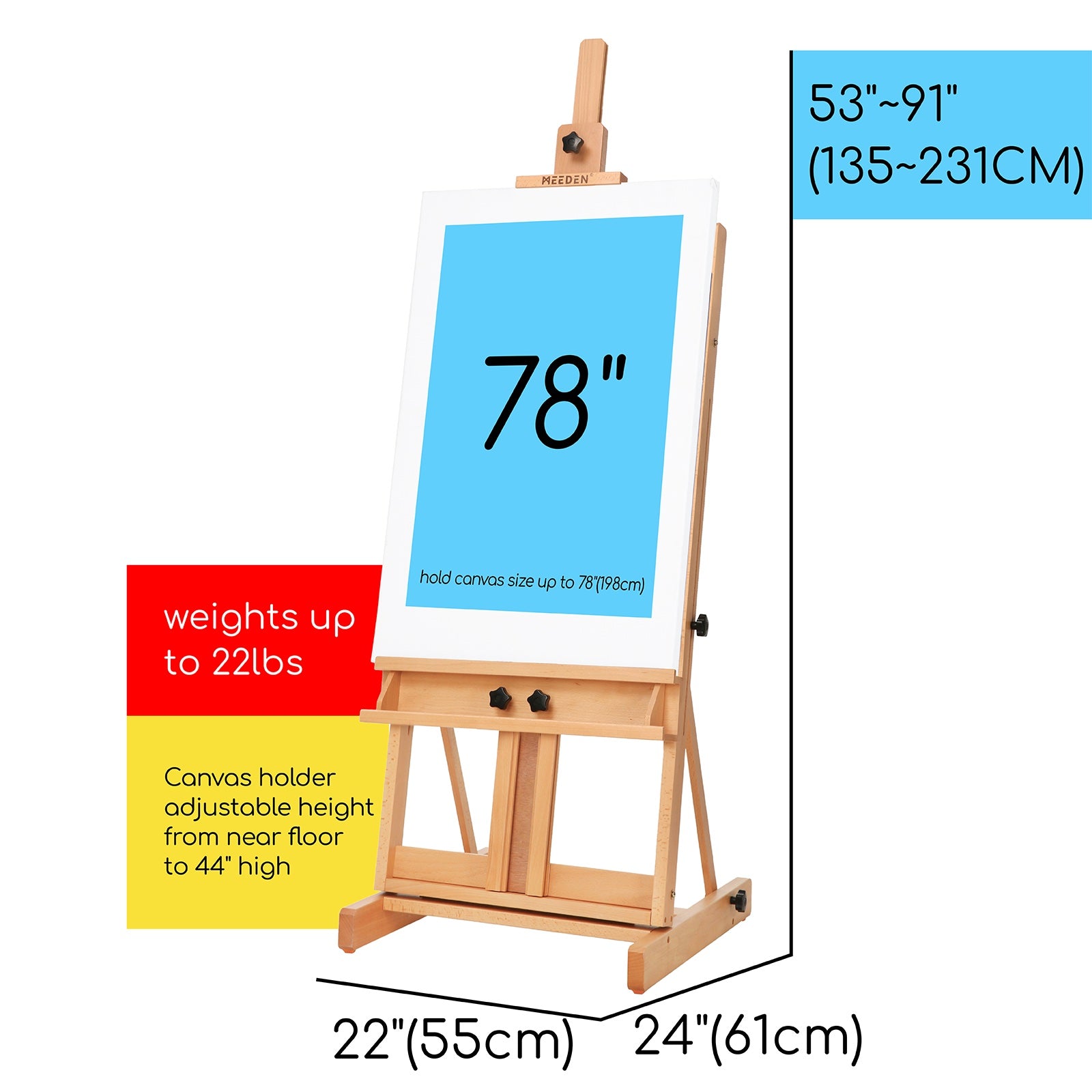 MEEDEN Classic Heavy Duty H-Frame Artist Easel-DW01