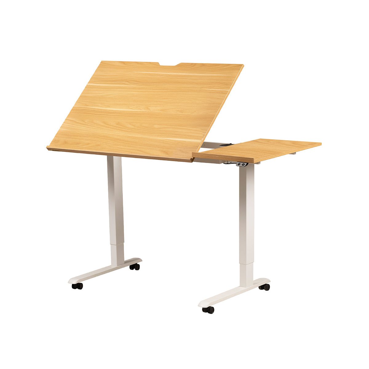 MEEDEN Large Electric Height Adjustable Drafting Table with Side Board