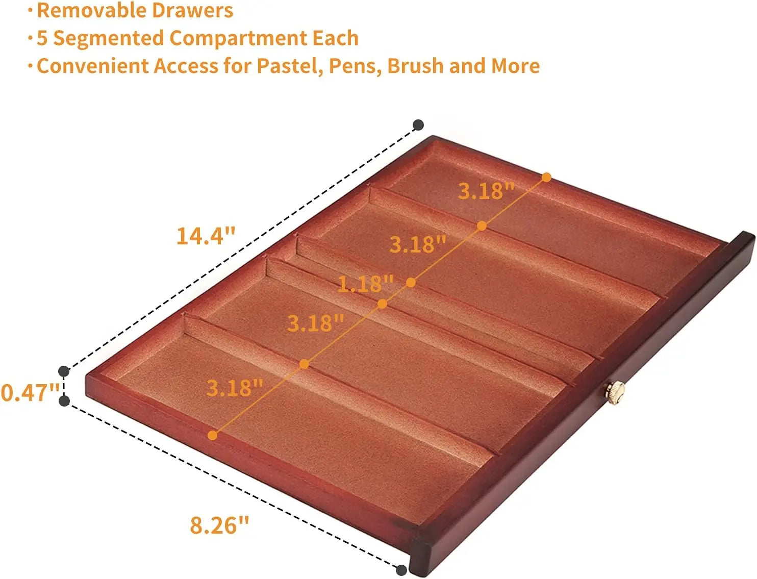 MEEDEN 10-Drawer Art Supply Storage Box, Dark Walnut MEEDEN