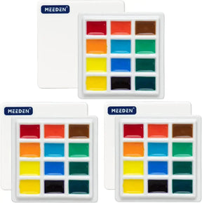 MEEDEN 12-Well Ceramic Paint Palette with Cover - MEEDEN ARTPalette