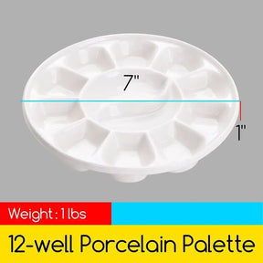 MEEDEN 12-Well Round Porcelain Palette - MEEDEN ARTPalette