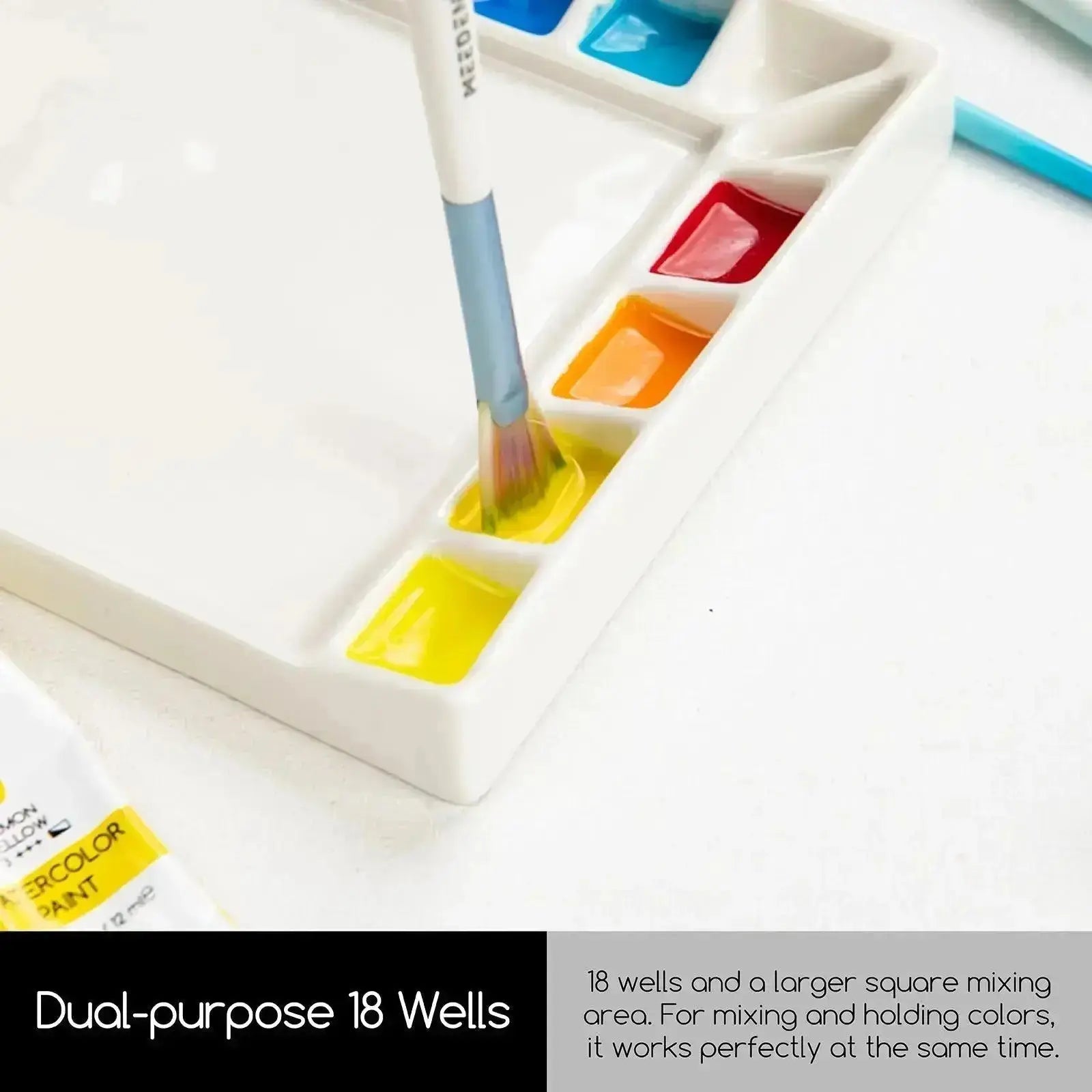 MEEDEN 18-Well Porcelain Artist Paint Palette - MEEDEN ARTPalette