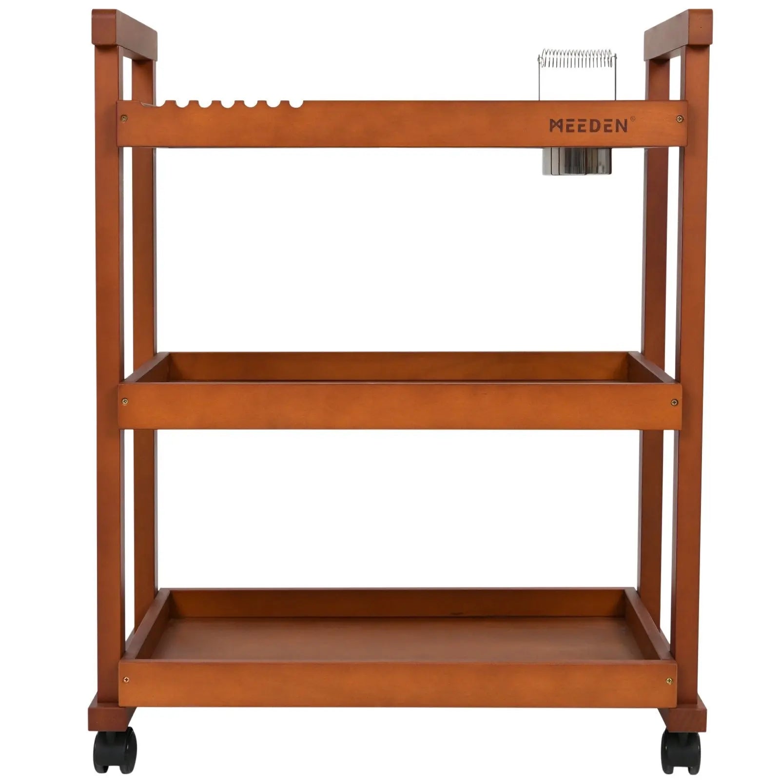 MEEDEN 3-Tier Storage Art Cart/Trolley, Walnut Color-W13 MEEDEN