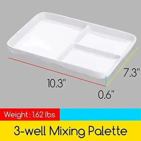 MEEDEN 3-Well Ceramic Palette, 10'' × 7'' - MEEDEN ARTPalette