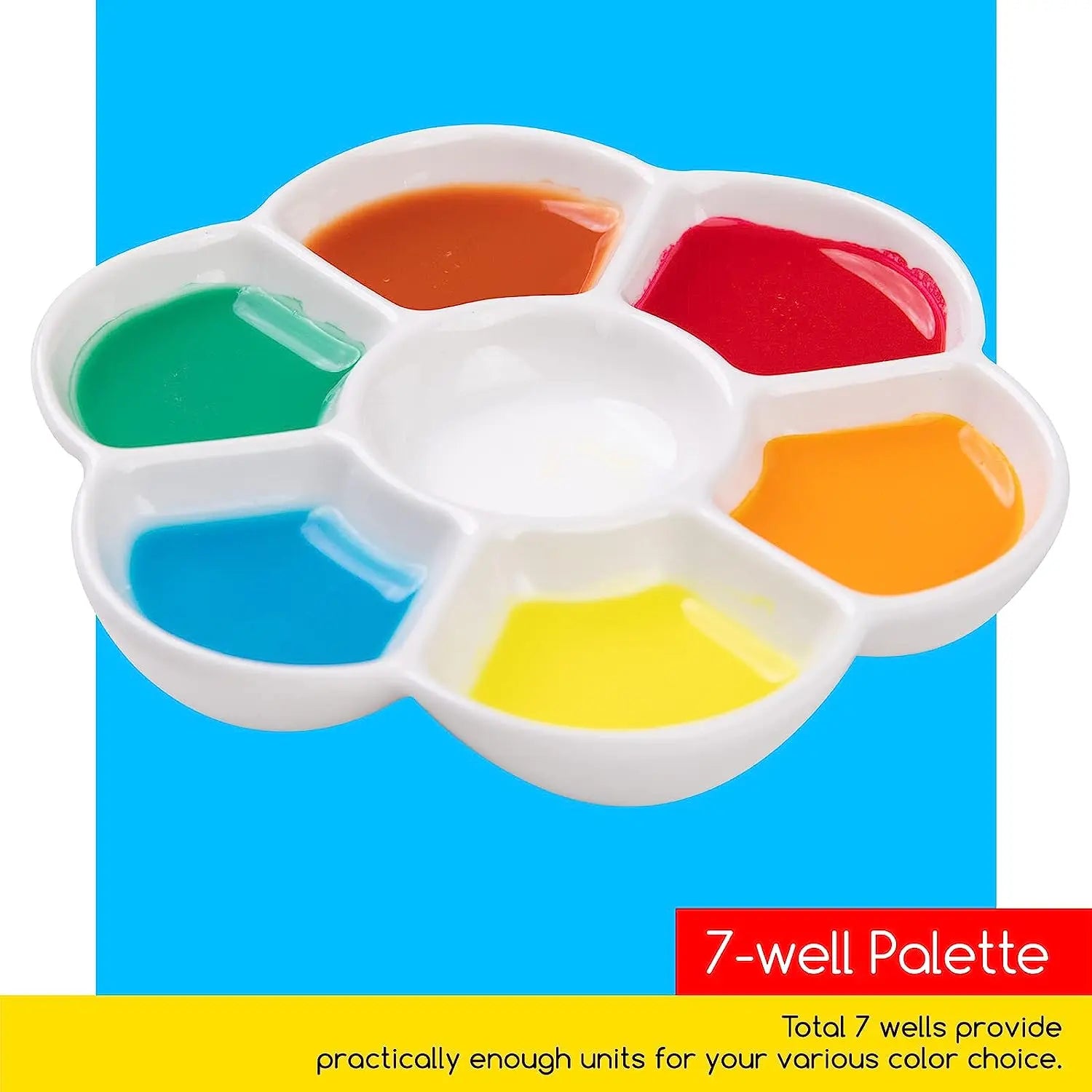 MEEDEN 7-Well Studio Porcelain Paint Palette MEEDEN