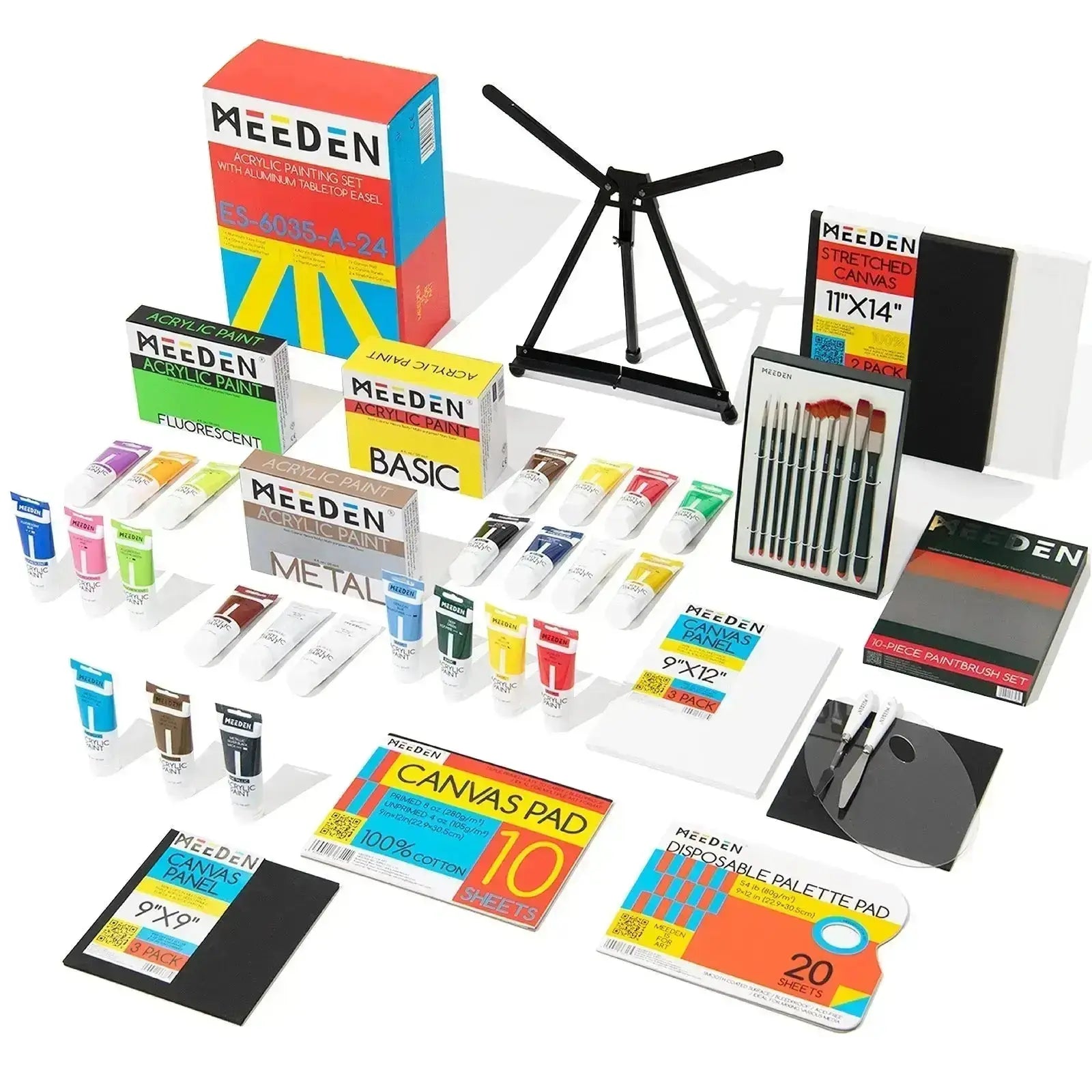 MEEDEN Acrylic Painting Set with Art Accessories, 24 Colors - MEEDEN ARTPainting Set