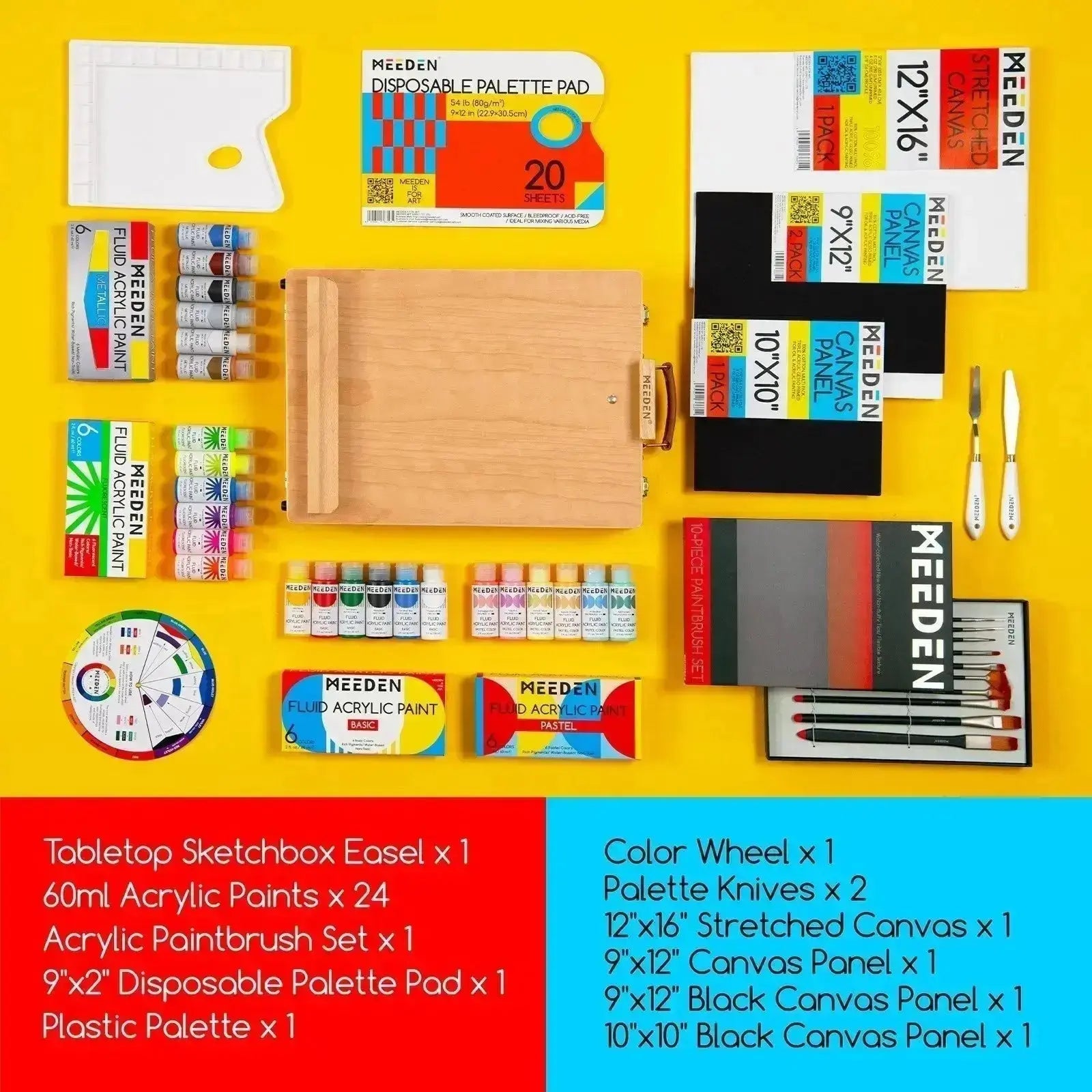 MEEDEN Acrylic Painting Set with Fluid Paint - MEEDEN ARTPainting Set