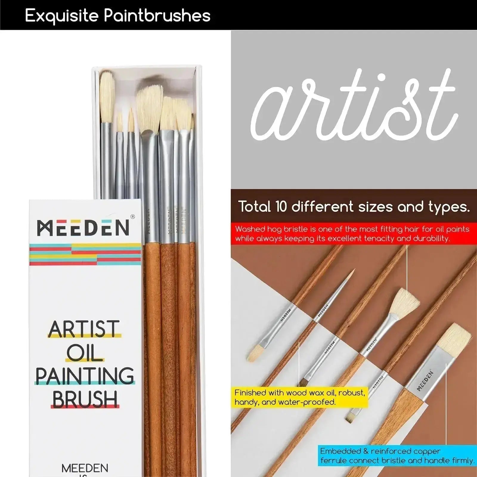 MEEDEN Artist Oil Painting Set with Sketch Easel Box, 13*50ml Tubes - MEEDEN ARTPainting Set