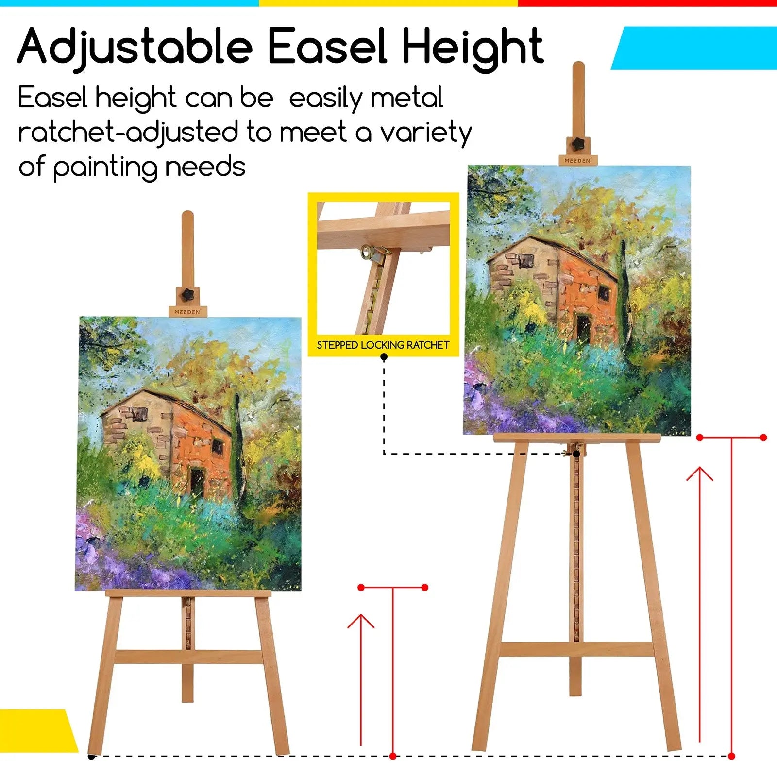 MEEDEN Basic Wooden A-Frame Painting Art Easel -W01D MEEDEN