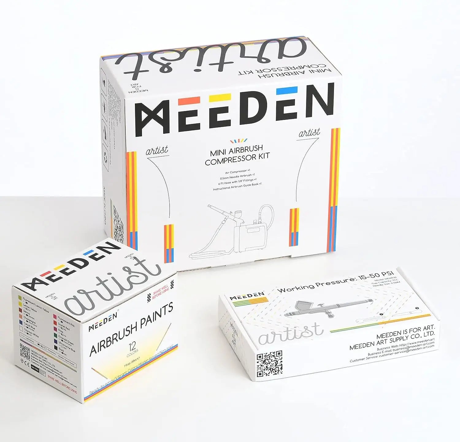 MEEDEN Black Mini Airbrush Set, 12 Colors MEEDEN