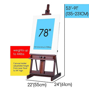 MEEDEN Classic Heavy Duty H-Frame Easel for Studio-Dark Walnut-DW01 - MEEDEN ARTEasel