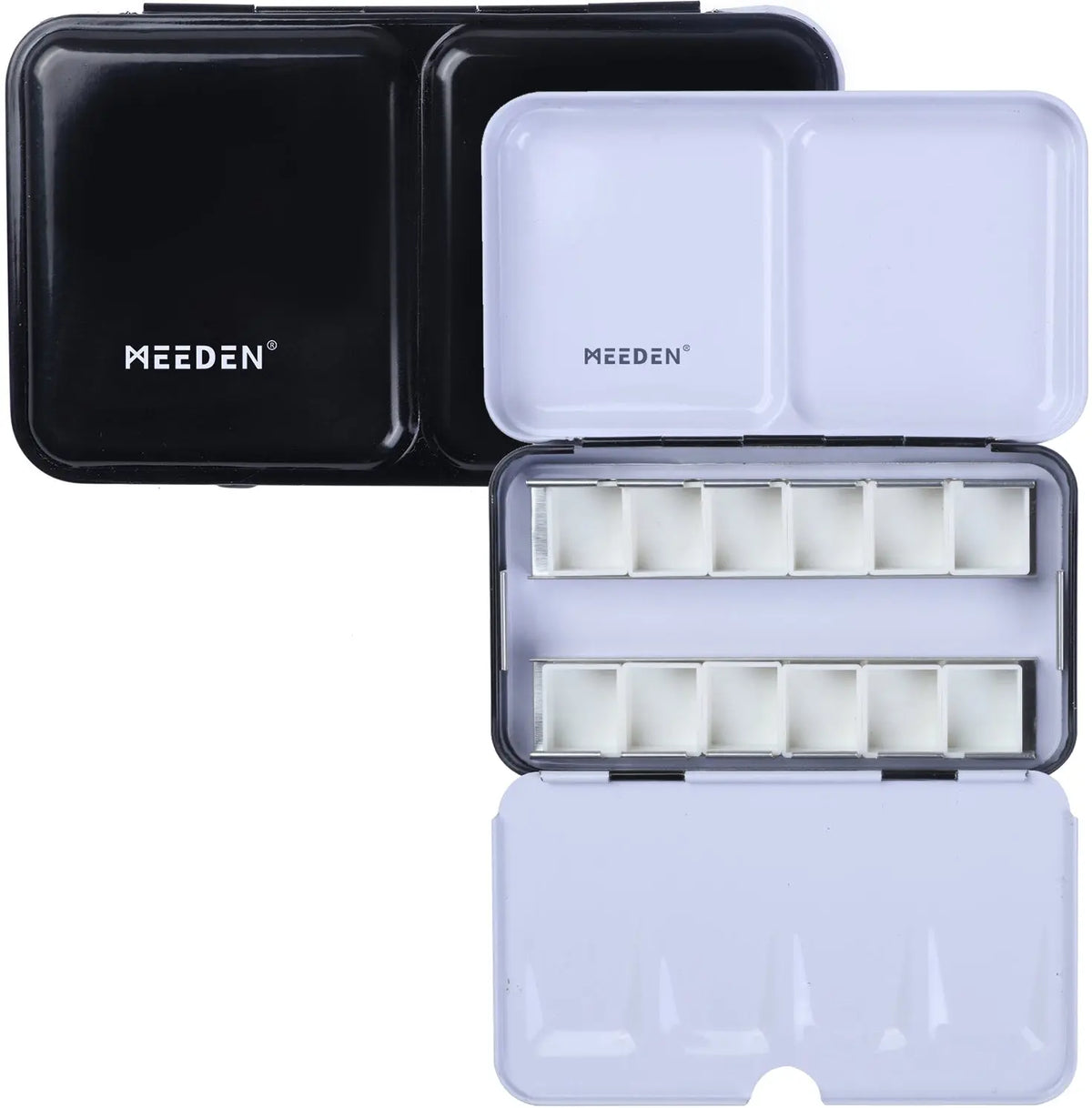 MEEDEN Empty Watercolor Tin Palette with 12 Pcs Half Pans MEEDEN