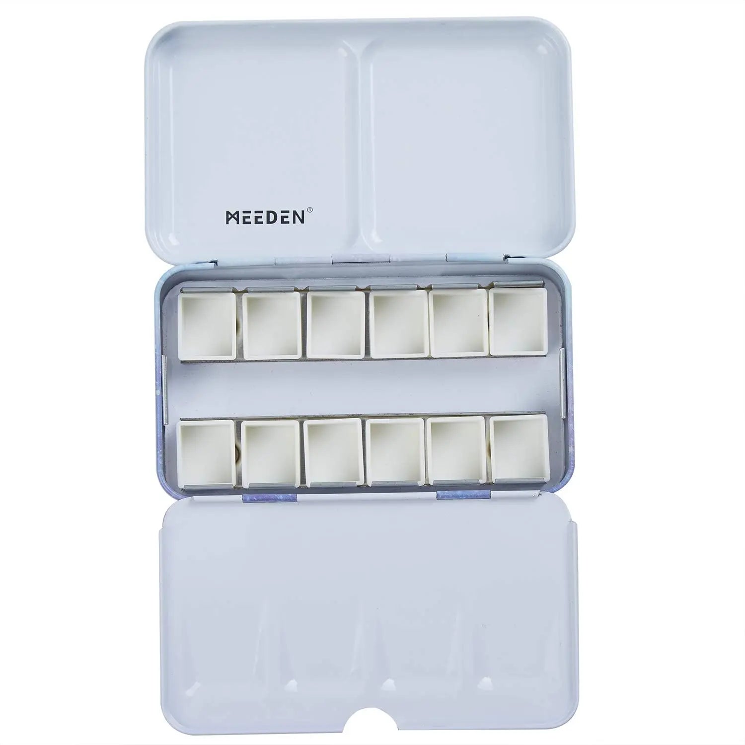 MEEDEN Empty Watercolor Tin Palette with 12 Pcs Half Pans, Colorful MEEDEN