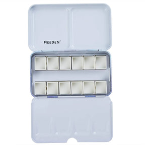 MEEDEN Empty Watercolor Tin Palette with 12 Pcs Half Pans, Colorful MEEDEN