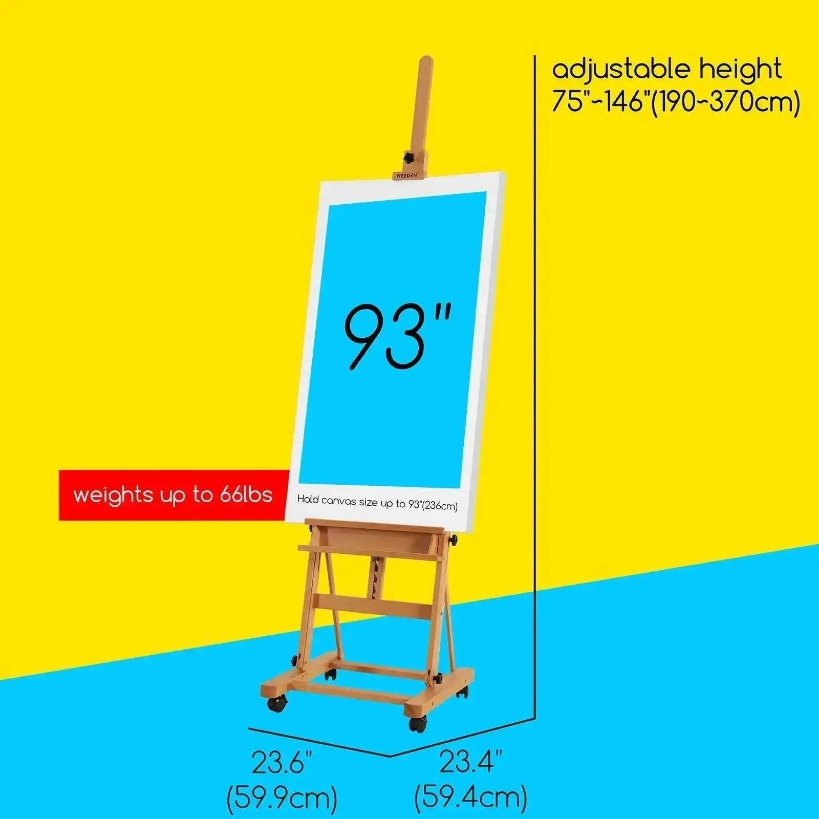 MEEDEN H-Frame Solid Beech Wood Easel-W02D - MEEDEN ARTEasel