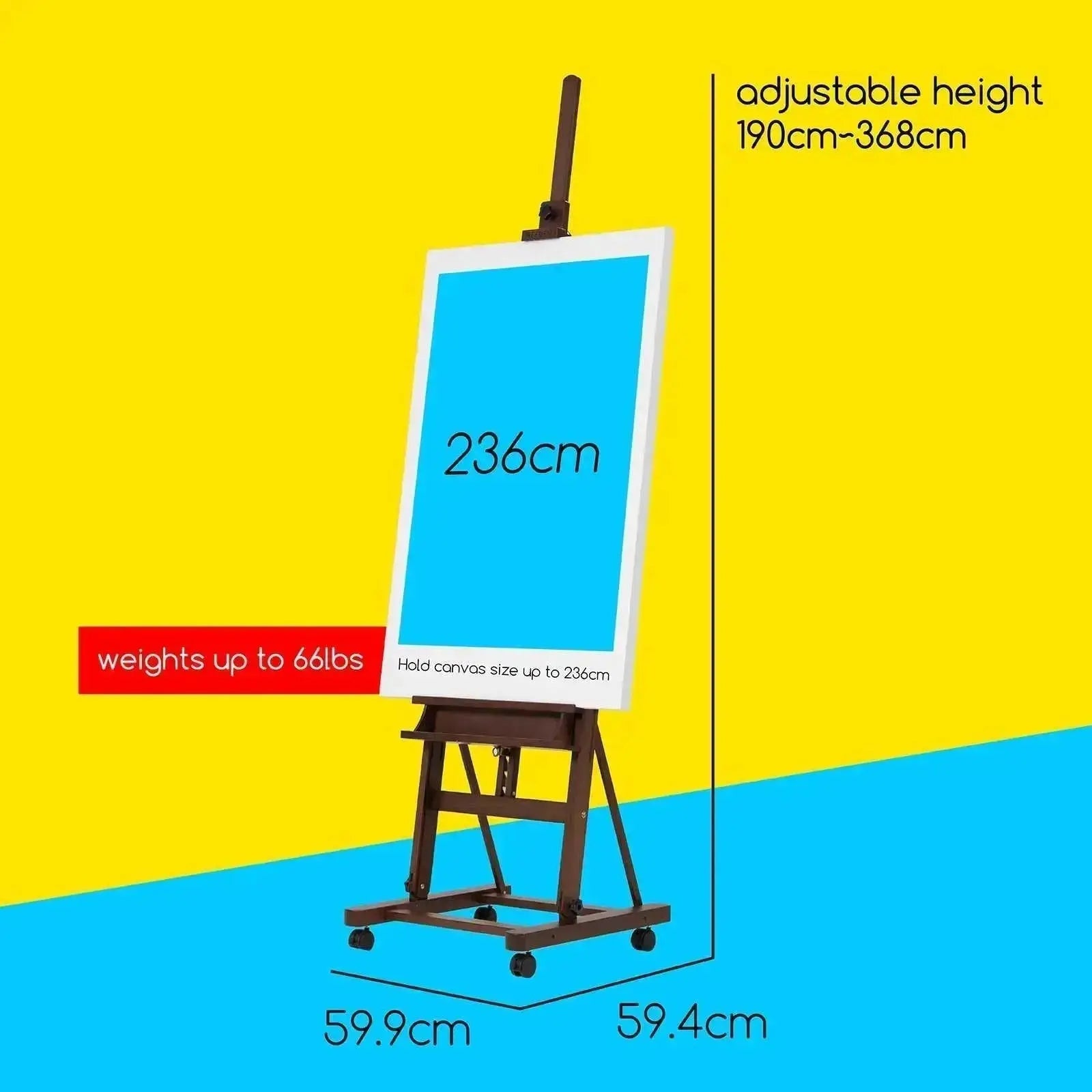 MEEDEN H-Frame Solid Beech Wood Easel-Walnut-W02D - MEEDEN ART