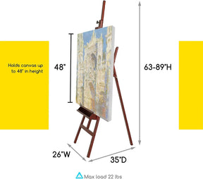 MEEDEN Large A-Frame Adjustable Artist Easel Stand-Dark Walnut-W09B MEEDEN