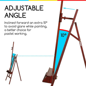 MEEDEN Large A-Frame Adjustable Artist Easel Stand-Dark Walnut-W09B MEEDEN