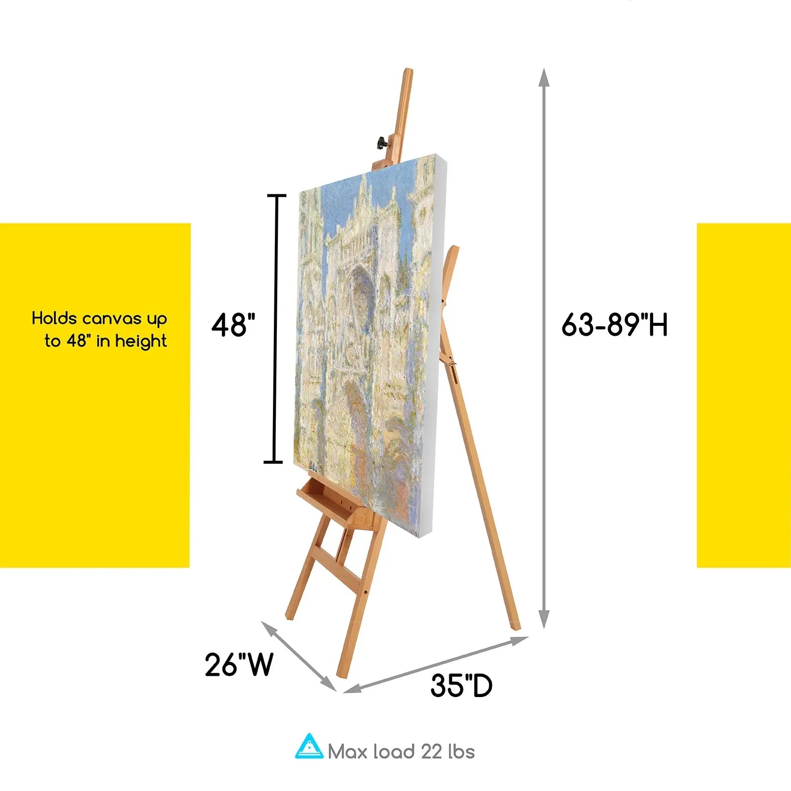 MEEDEN Large A-Frame Adjustable Artist Easel Stand-W09B MEEDEN