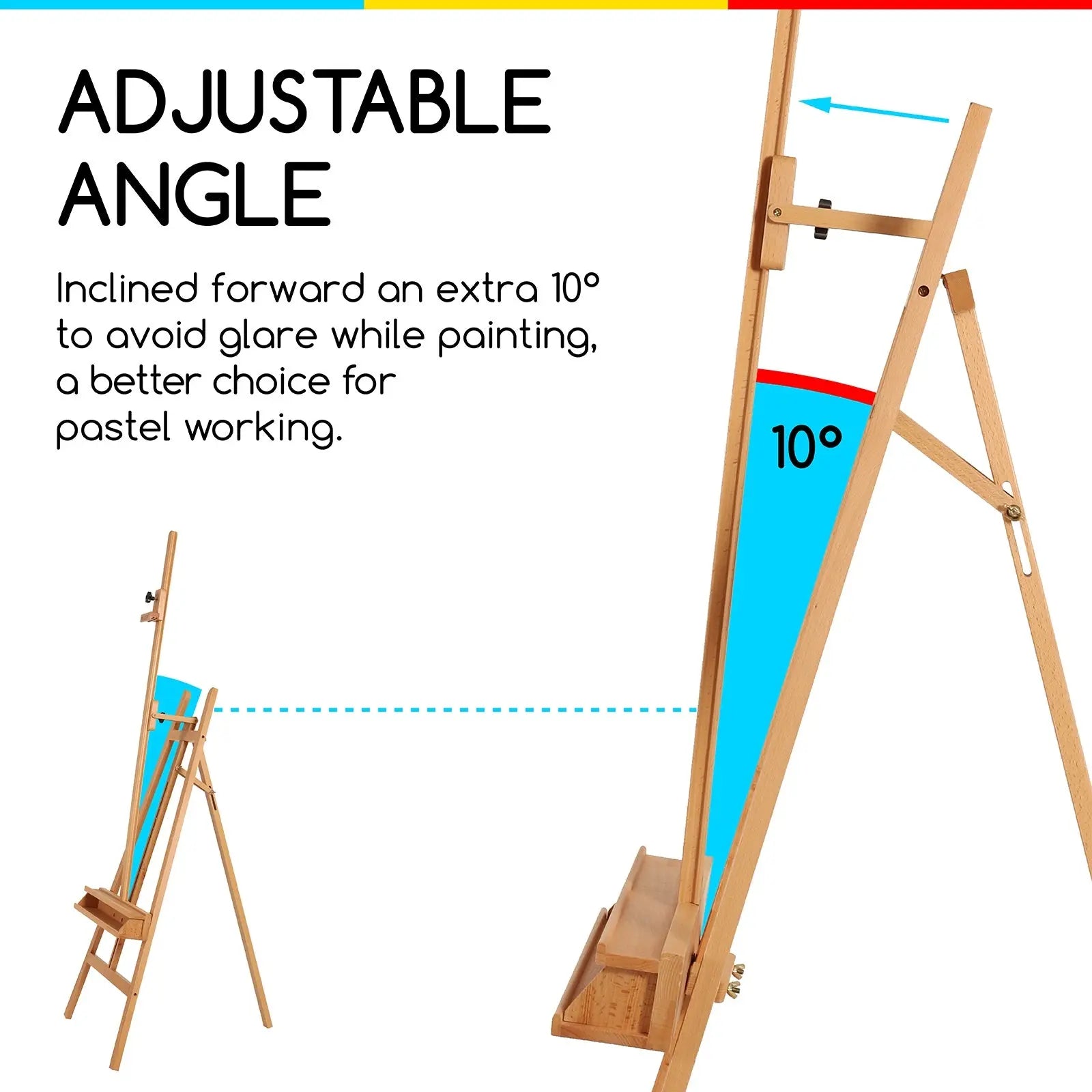 MEEDEN Large A-Frame Adjustable Artist Easel Stand-W09B MEEDEN