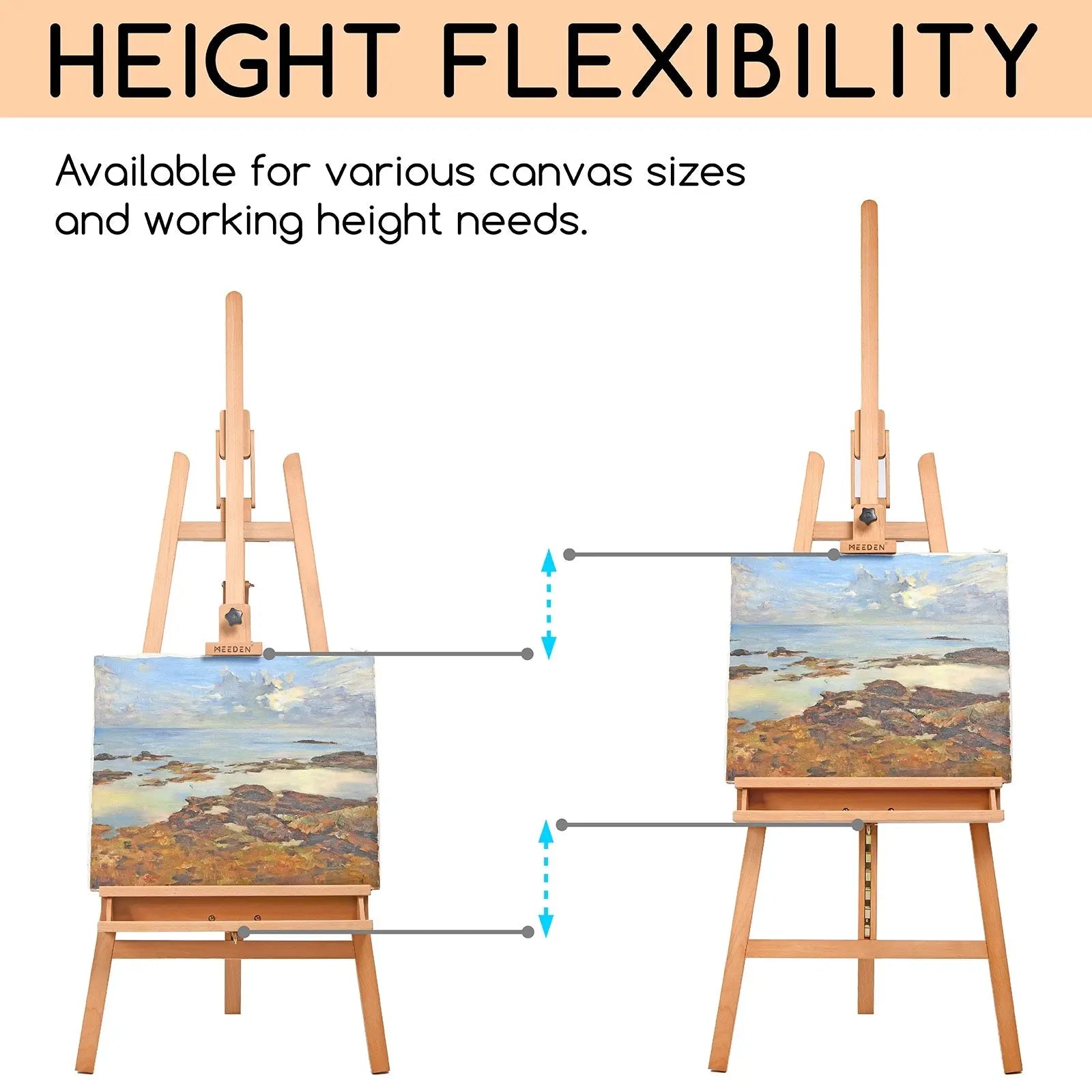 MEEDEN Large A-Frame Adjustable Artist Easel Stand-W09B MEEDEN