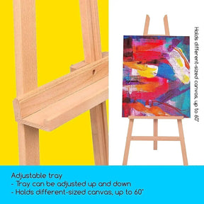 MEEDEN Large Adjustable Artist Wooden Easel-54.7 Height-W08/ES-6016 - MEEDEN ARTEasel