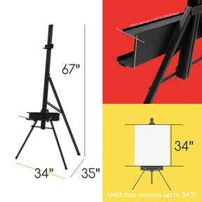 MEEDEN Large Studio Single Mast Metal Easel-ES-6026 MEEDEN