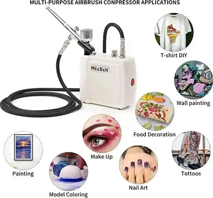 MEEDEN Mini Airbrush Kit with Compressor, Dual-Action Gravity Feed 0.5mm Airbrush - MEEDEN ARTPainting Set