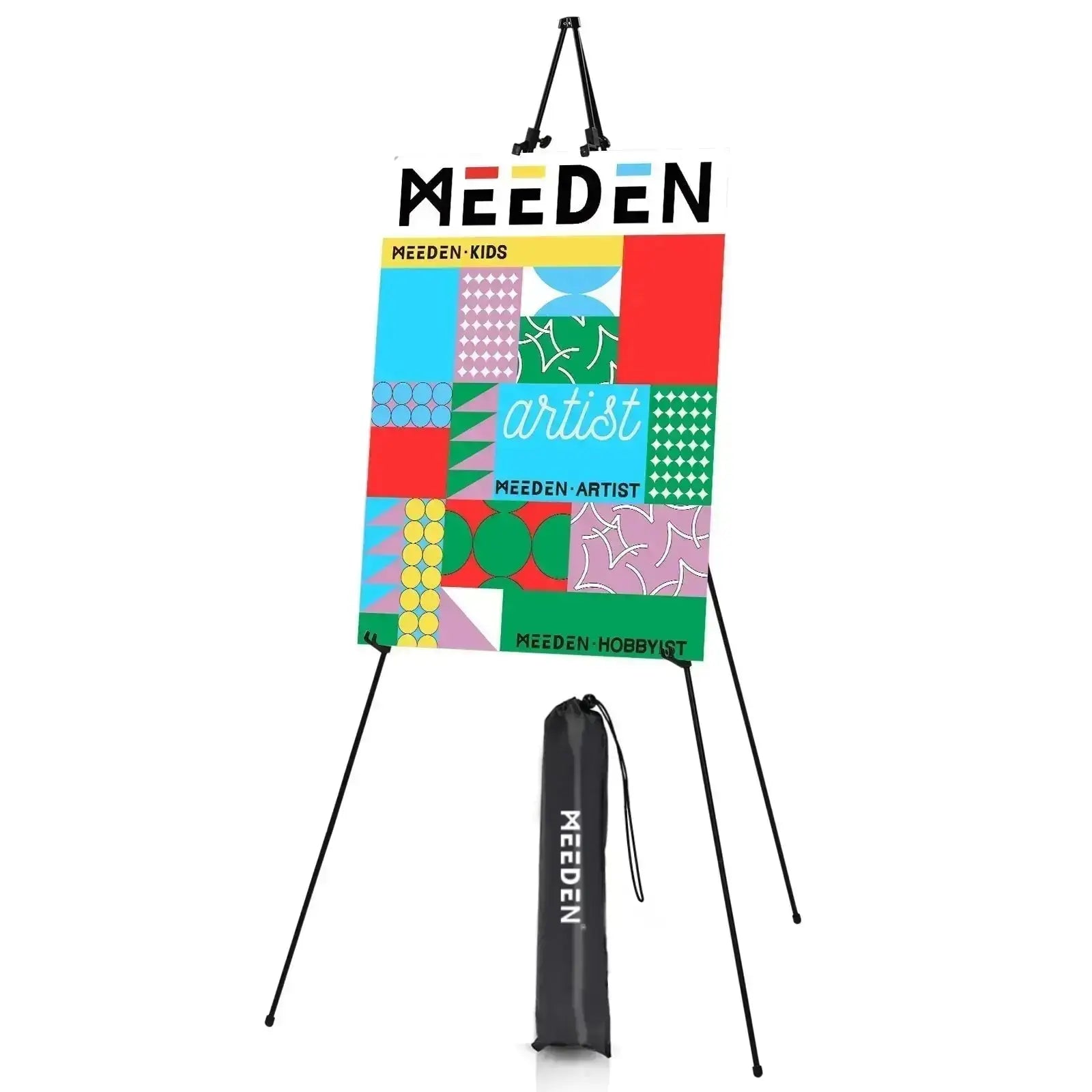 MEEDEN Steel Folding Tripod Display Metal Easel 63'' Tall Adjustable - MEEDEN ARTEasel