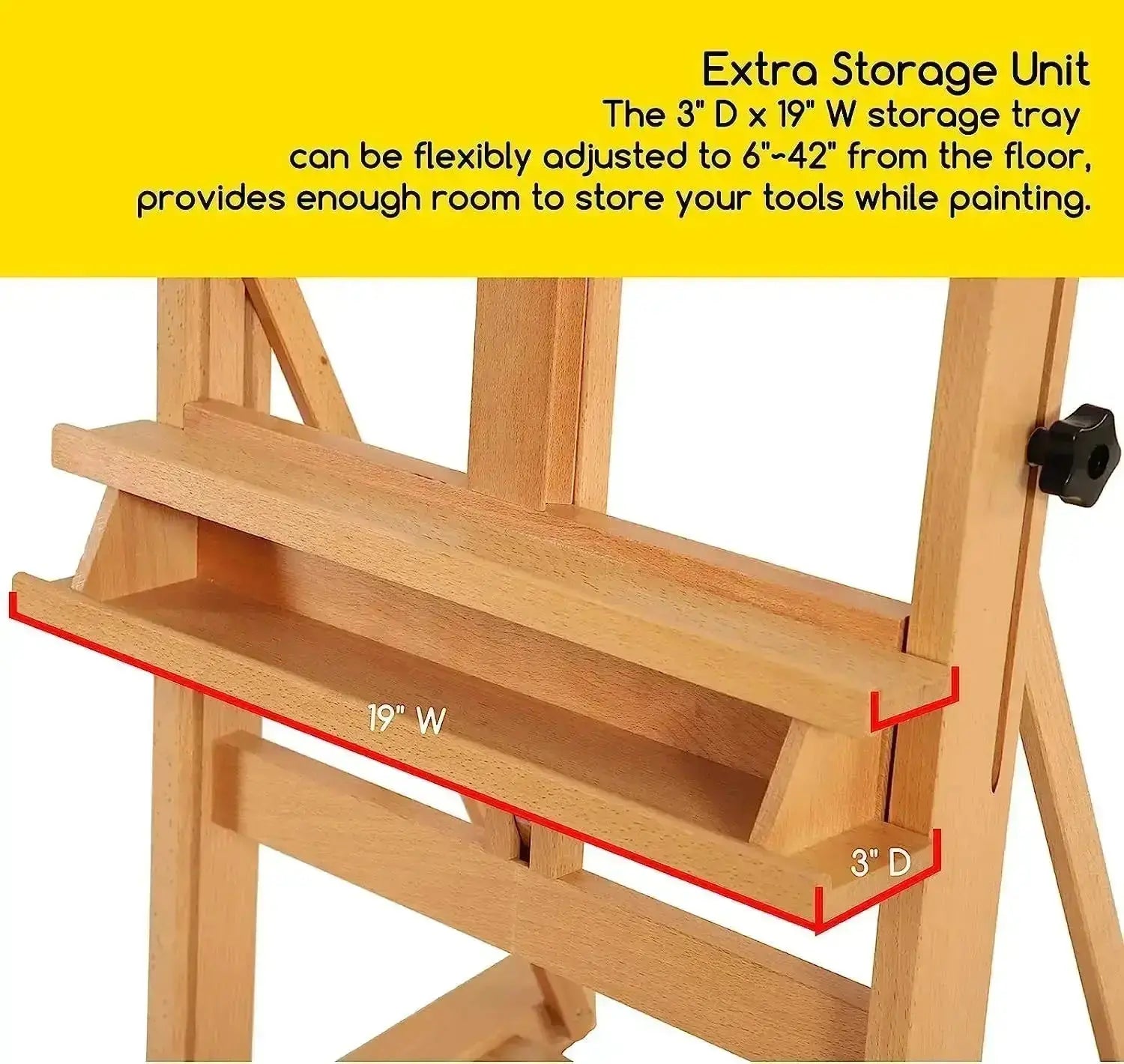 MEEDEN Studio H-Frame Easel with Large Storage Tray-W02B-B - MEEDEN ARTEasel